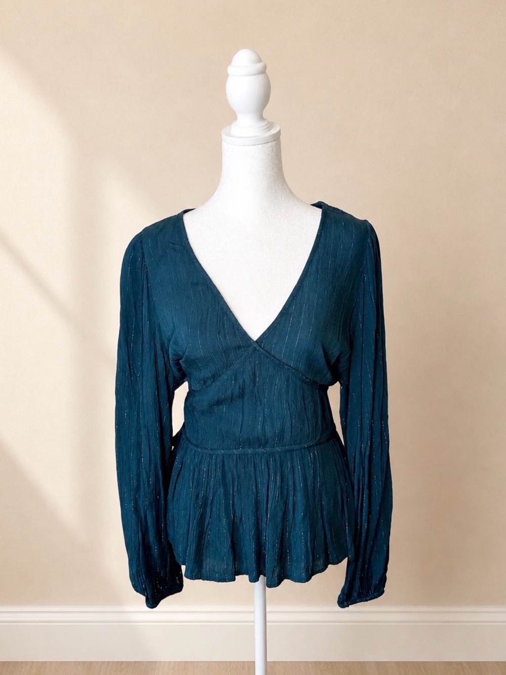 Teal Textured Blouse
